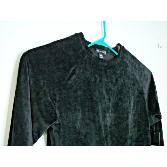 NEW Kimberlys Womens Black Velour Velvet Sweatshirt Size XL Pullover So Soft NWT - Picture 3 of 11